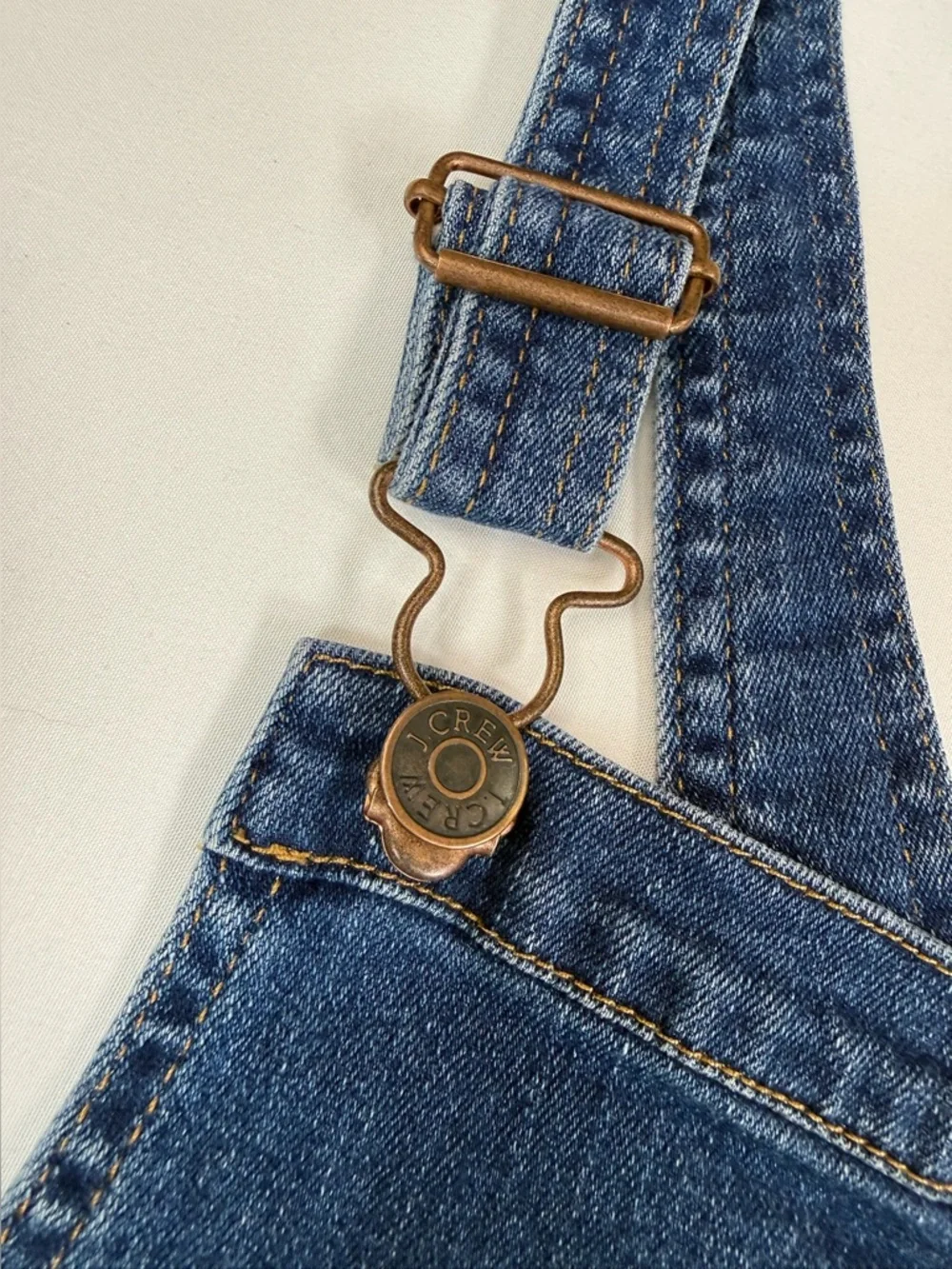 CREWCUTS Girls Overalls Size 10 Denim Slim‎ Fit Adjustable Strap Classic Casual